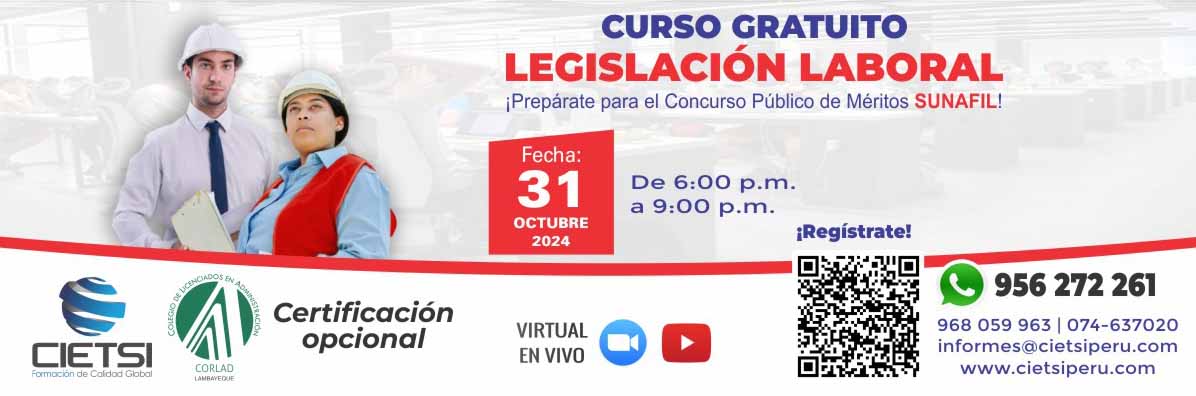 CURSO GRATUITO EN LEGISLACIÓN LABORAL 2024